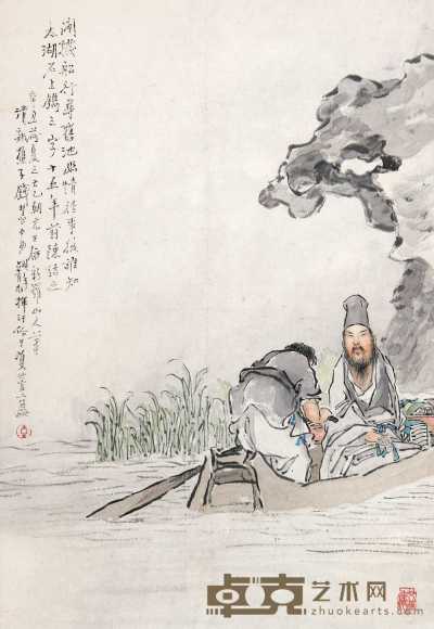 钱慧安 辛丑（1901年）作 人物 镜心 45×31cm